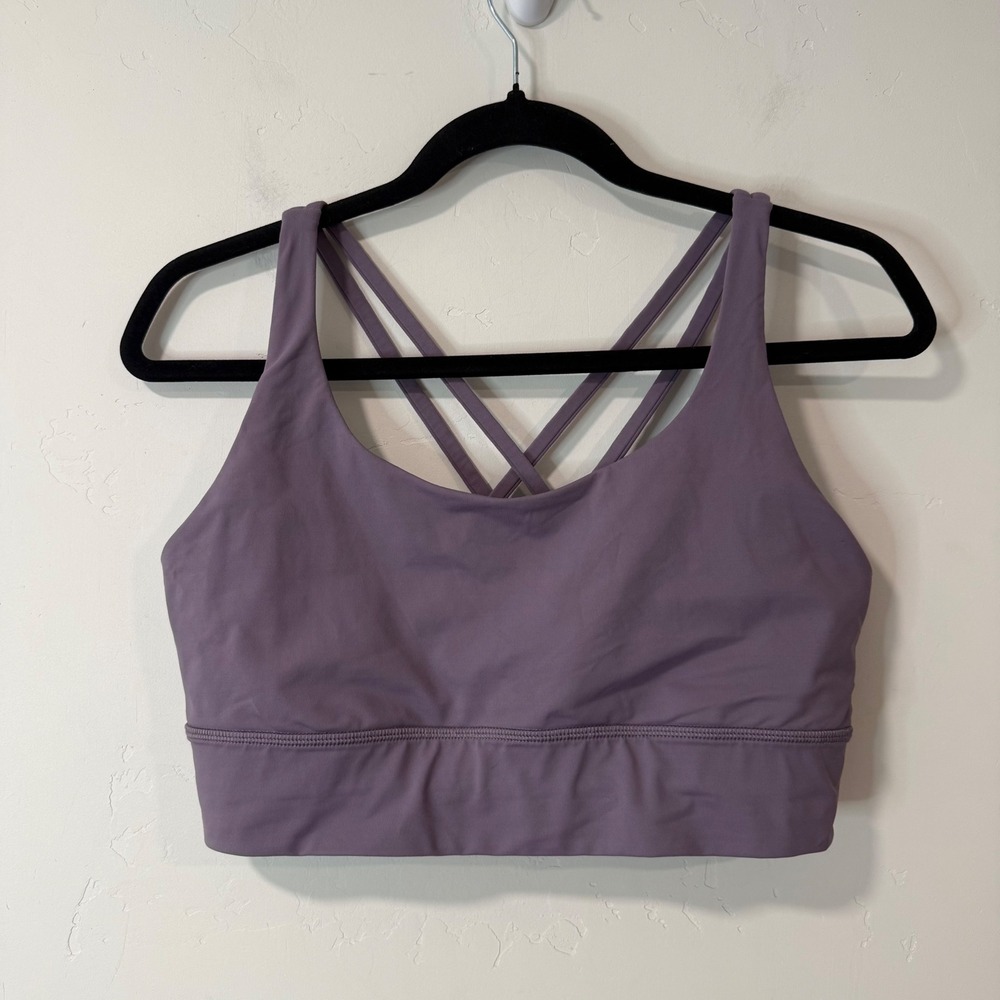 Lululemon Womens Energy Sports Bra 12 Purple Excellent Long Line Stretch